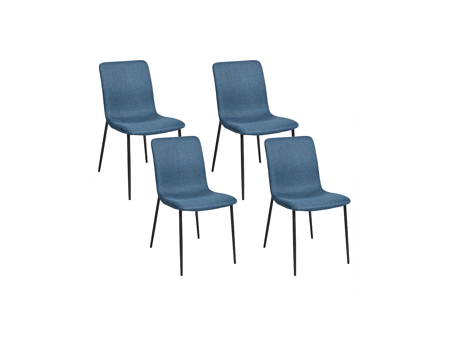 Lot de 4 chaises de salle à manger GLENDIVE Bleu foncé