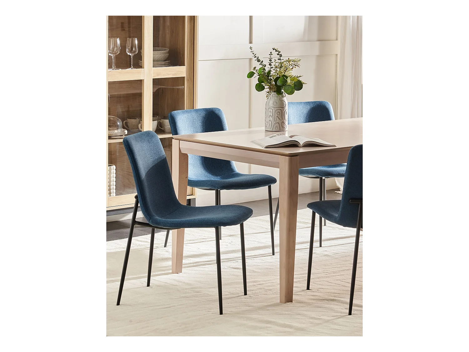 Set van 4 eetkamerstoelen GLENDIVE Donkerblauw