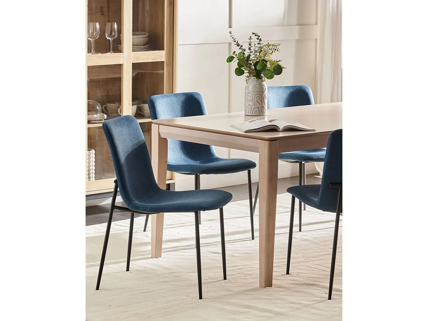 Lot de 4 chaises de salle à manger GLENDIVE Bleu foncé