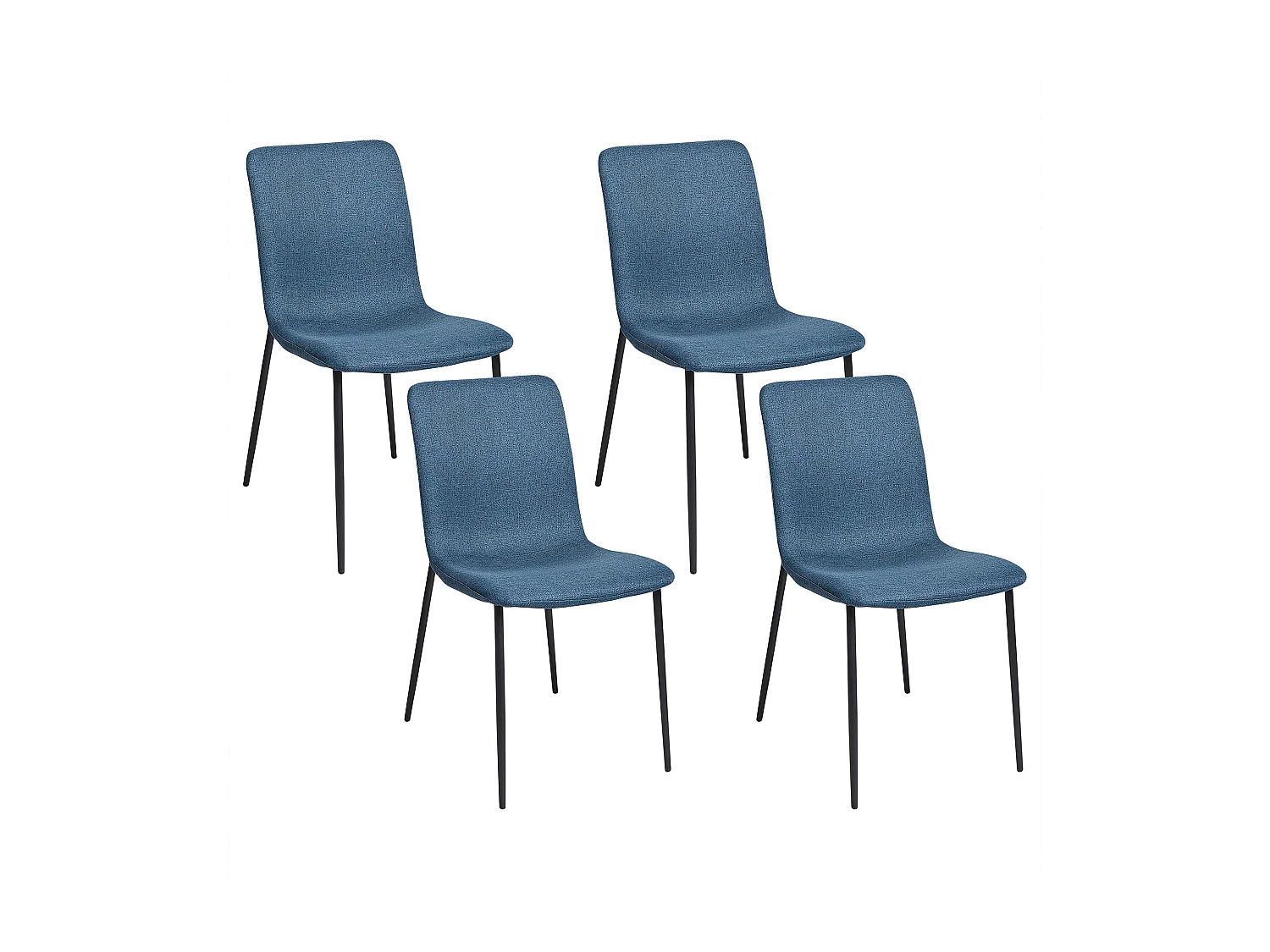 Lot de 4 chaises de salle à manger GLENDIVE Bleu foncé
