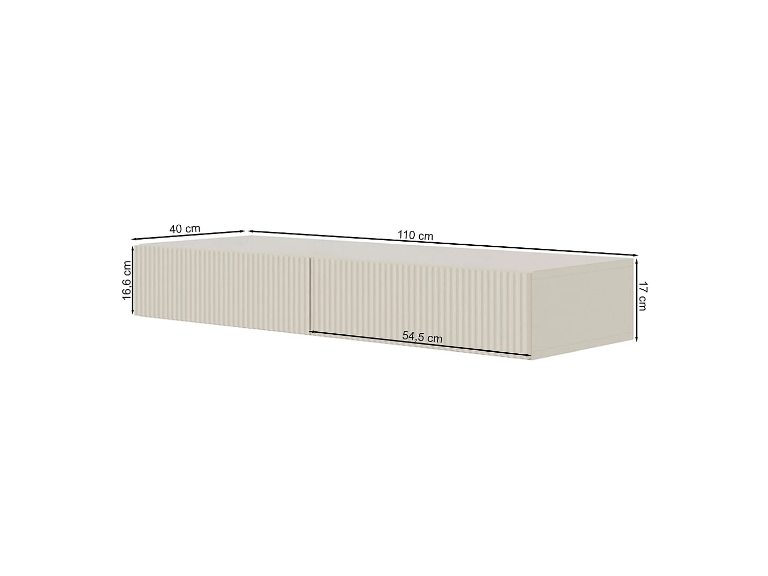 Coiffeuse avec tiroir - 110 cm - suspendu - blanc - VELDIO