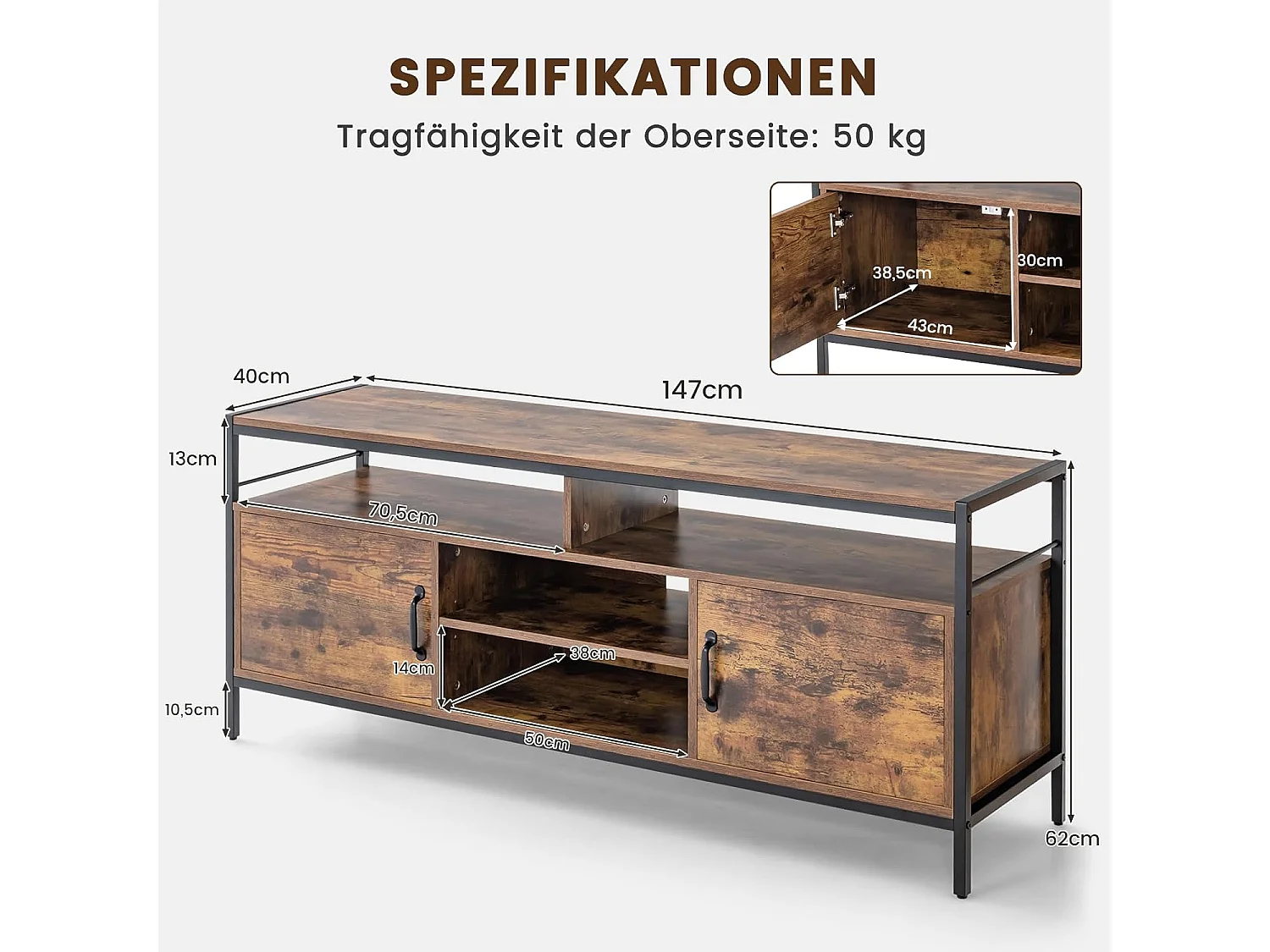 TV-Schrank mit 2 Türen