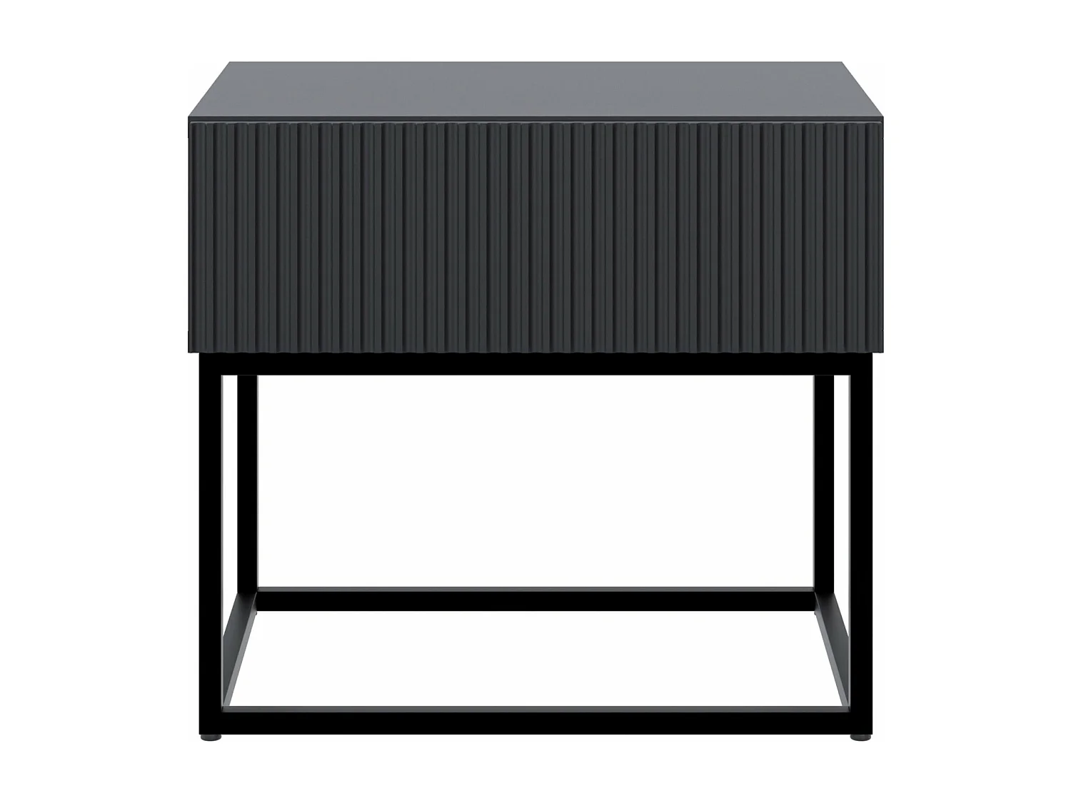 Comodino - 50 cm - con gambe nere - nero - VELDIO