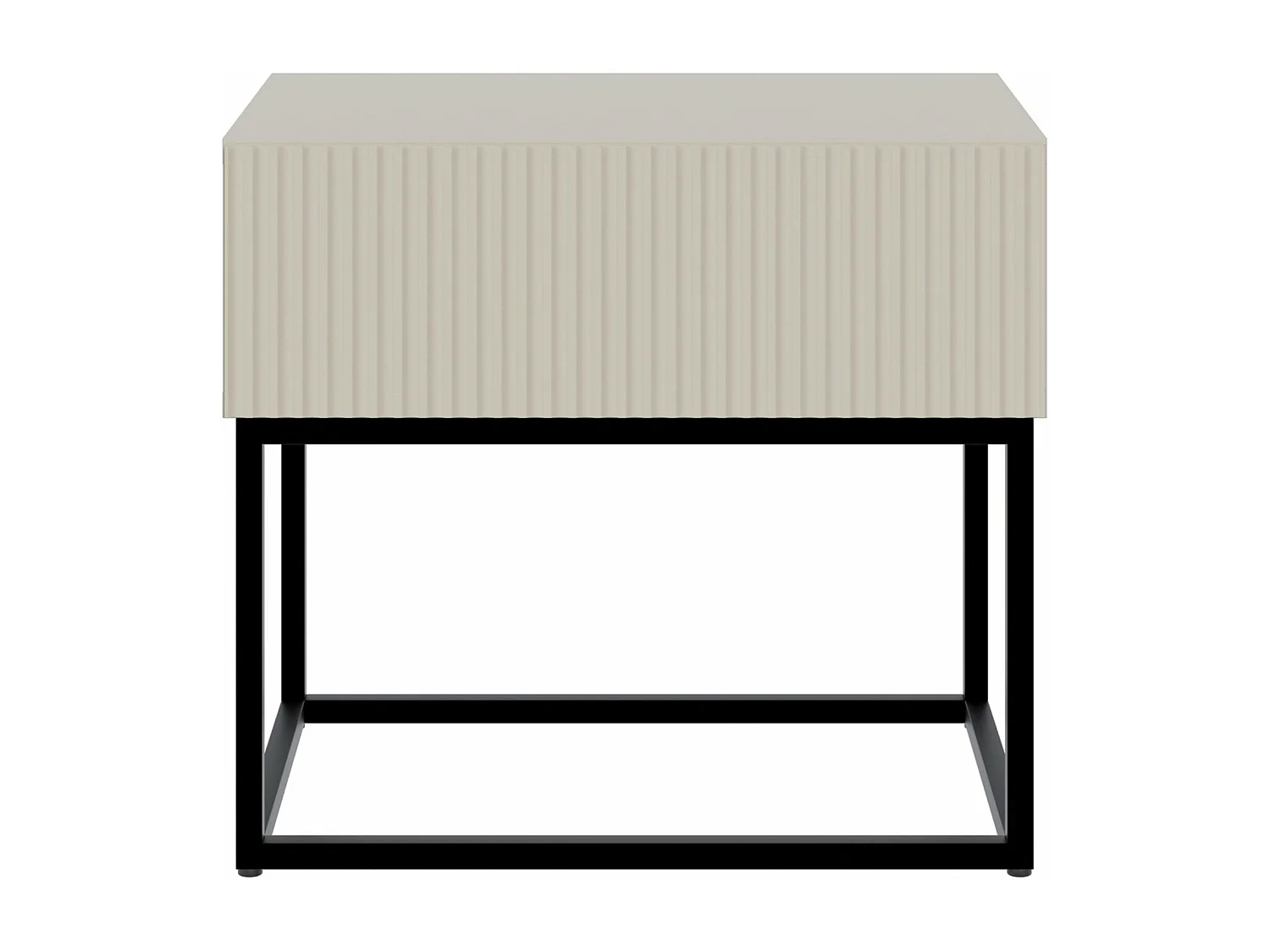 Table de chevet - 50 cm grège avec pieds noirs - VELDIO