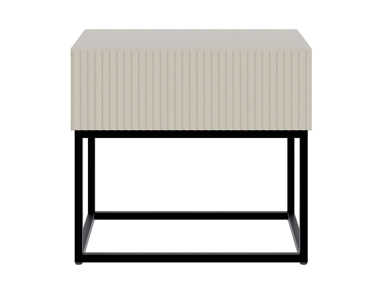 Table de chevet - 50 cm grège avec pieds noirs - VELDIO