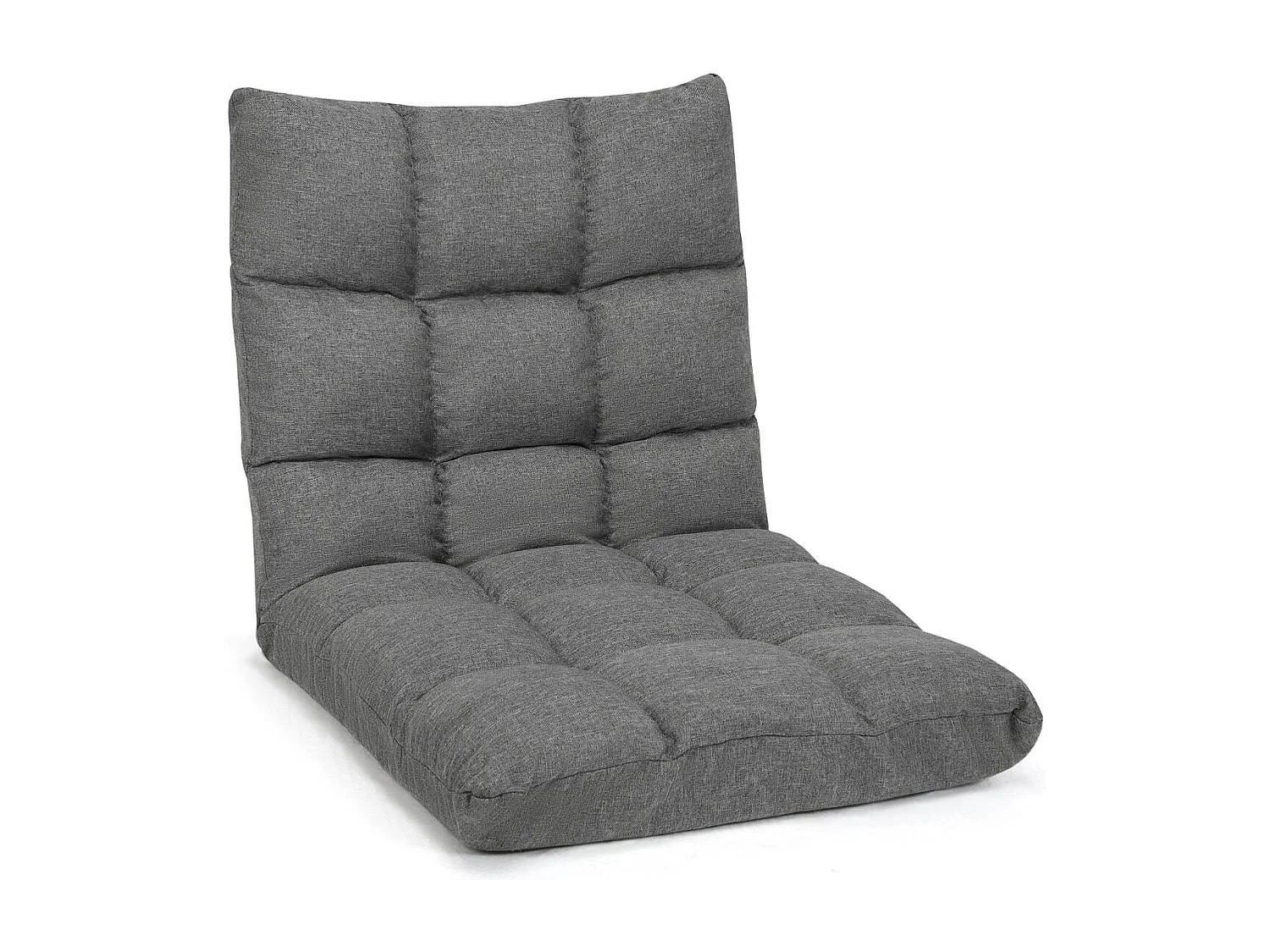 Bodenstuhl mit 14-fach Verstellbarer Lehne Bodensessel aus Schaumstoff 106,5 x 55,5 x 10 cm Dunkelgrau