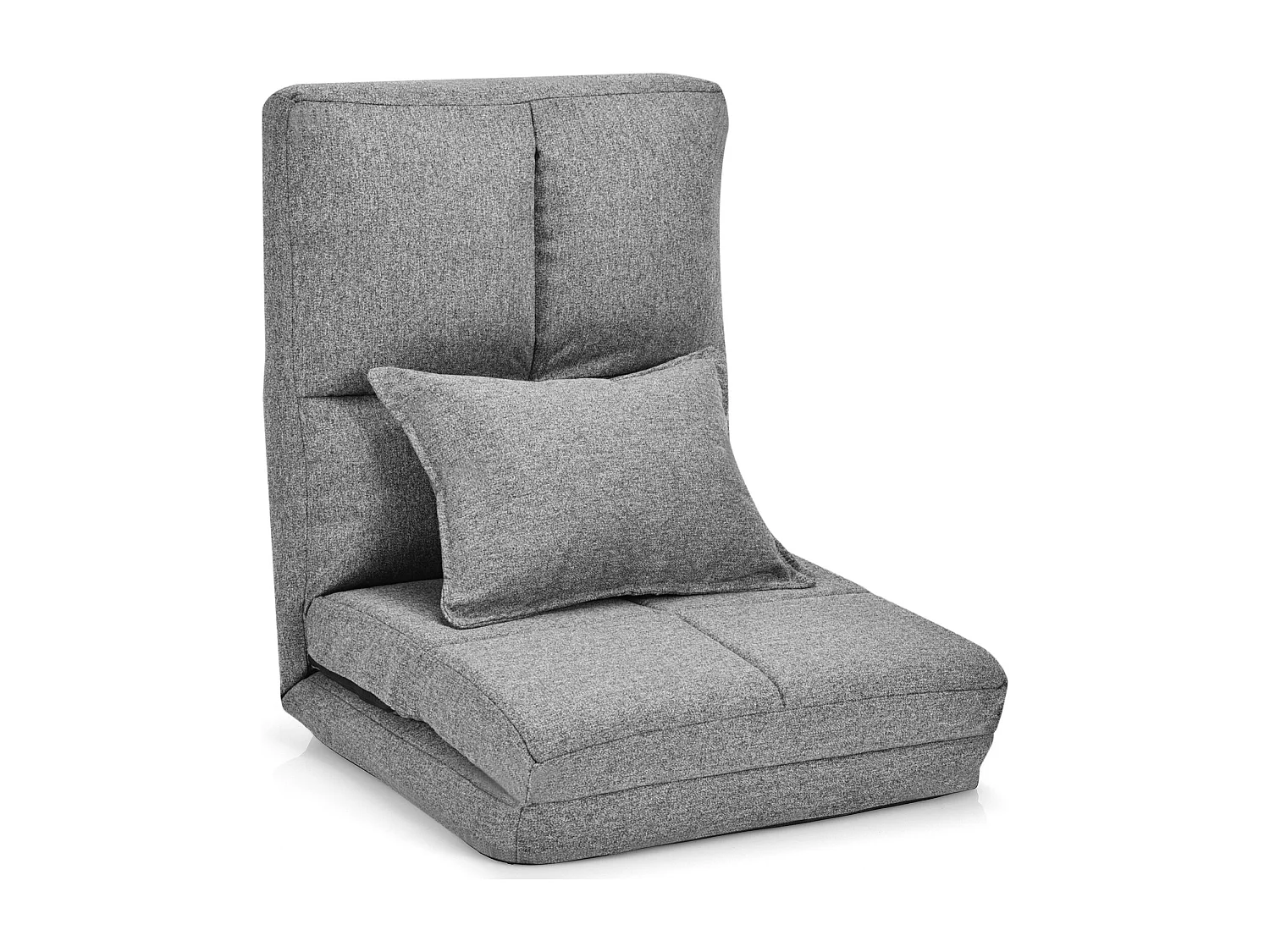 Chaise Paresseux sur Plancher Pliable avec Dossier à 5 Positions Réglables Gris