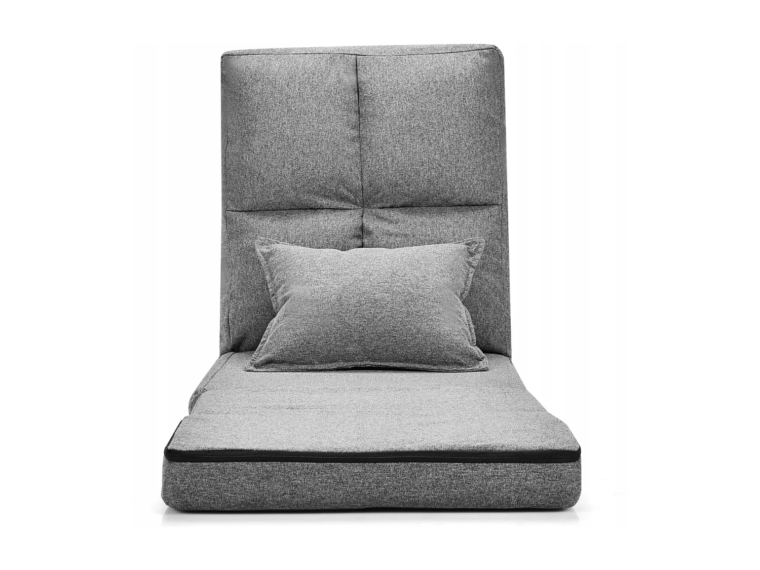 Chaise Paresseux sur Plancher Pliable avec Dossier à 5 Positions Réglables Gris