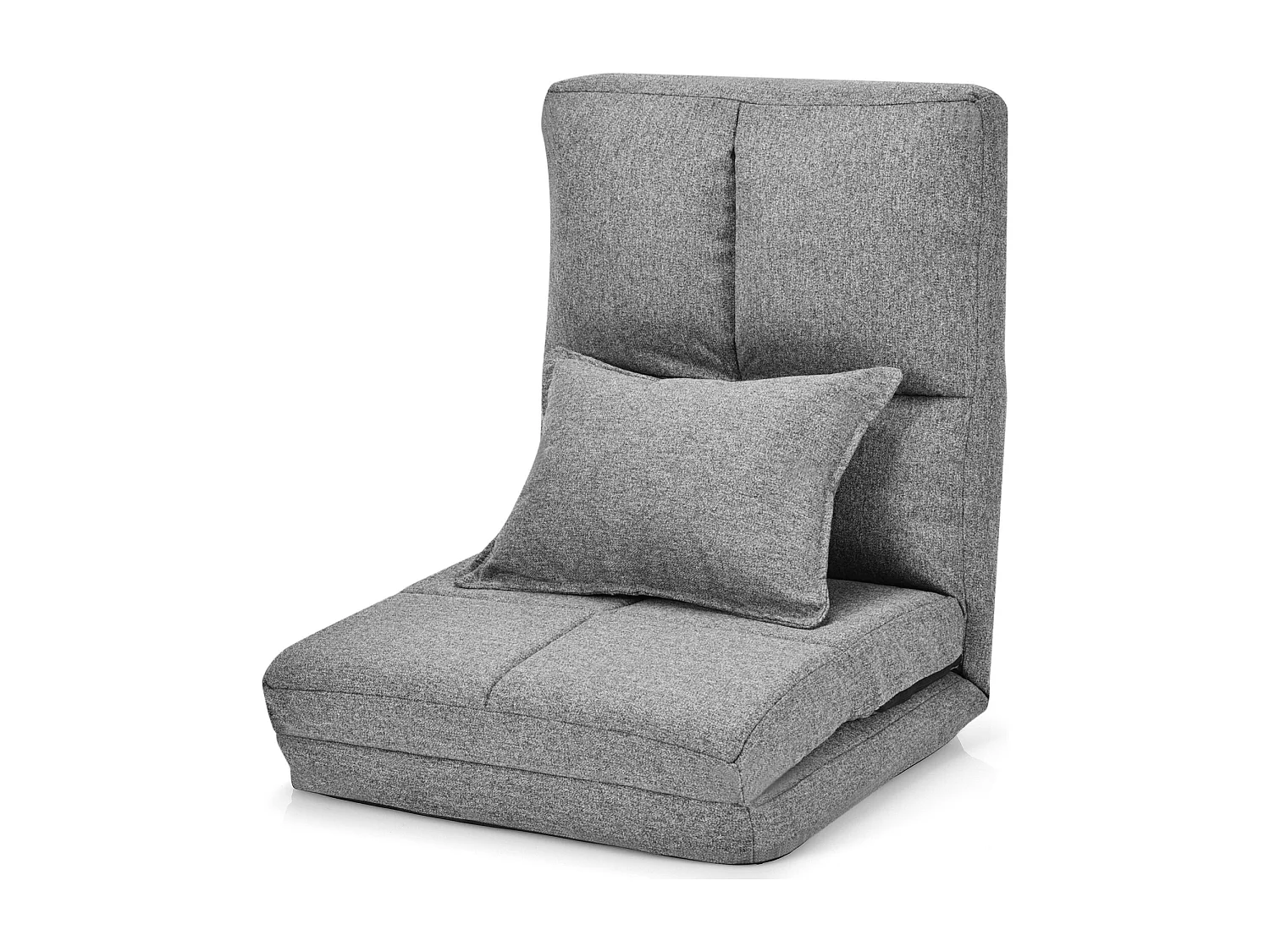 Chaise Paresseux sur Plancher Pliable avec Dossier à 5 Positions Réglables Gris