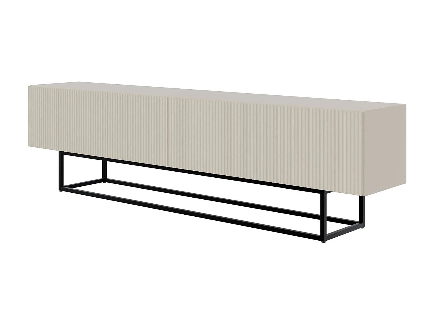 Meuble TV sur pieds noir - 175 cm - grėge - VELDIO