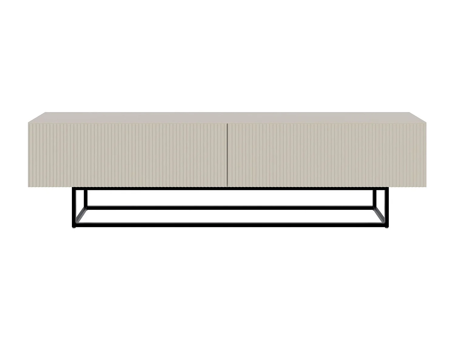 Meuble TV sur pieds noir - 175 cm - grėge - VELDIO