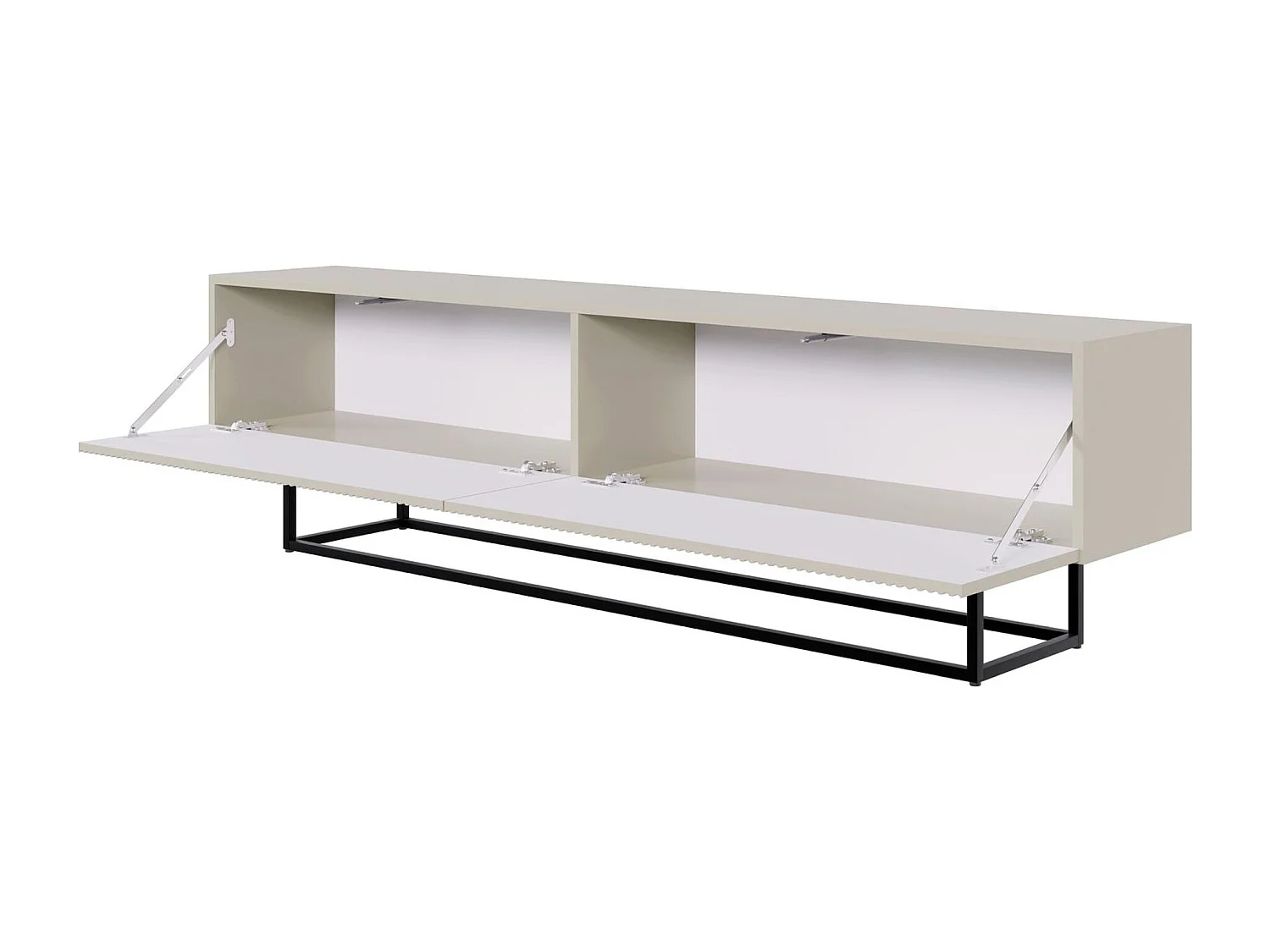 TV-Lowboard - Greige mit schwarzem Metallgestell - 175 cm - Veldio