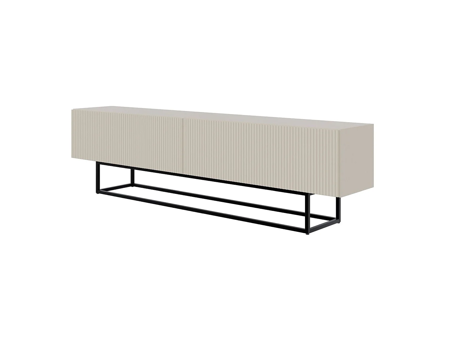Meuble TV sur pieds noir - 175 cm - grėge - VELDIO