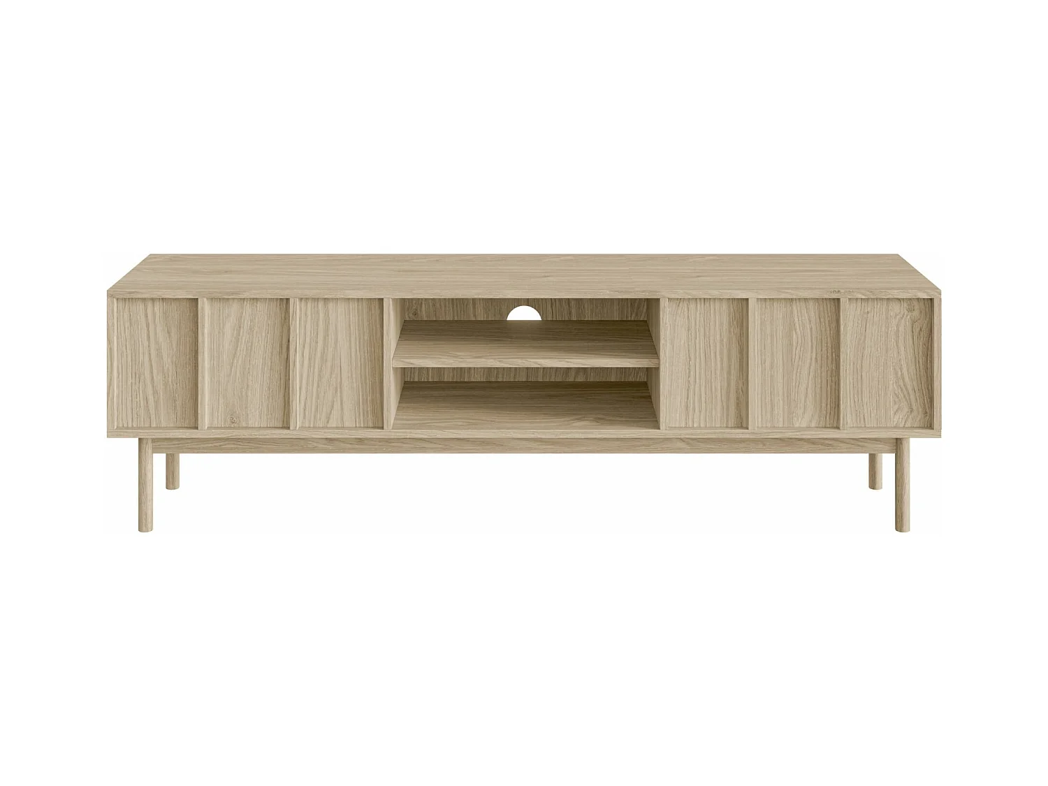 Meuble TV avec deux tiroirs - 170 cm - chêne huilé - NEKSTO