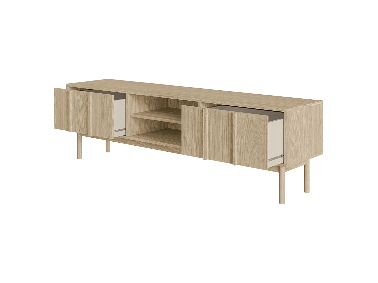 TV-meubel met twee lades - 170 cm - geolied eiken - NEKSTO