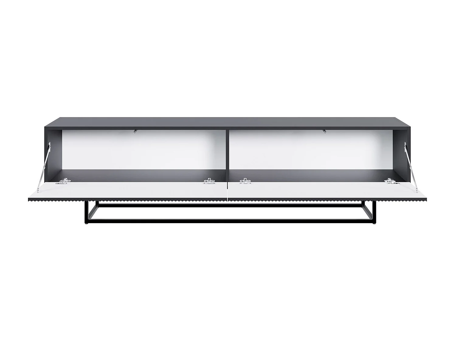 TV-Lowboard - Weiß mit schwarzem Metallgestell - 175 cm - Veldio