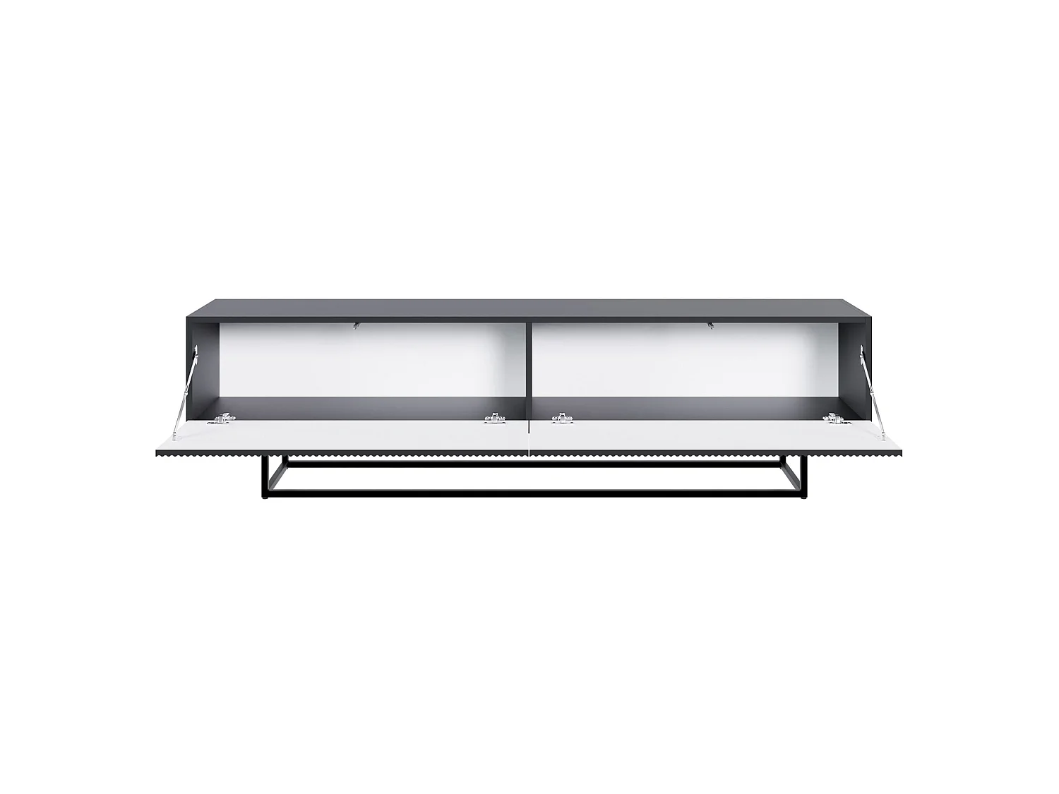 Meuble TV sur pieds noir - 175 cm - noir - VELDIO