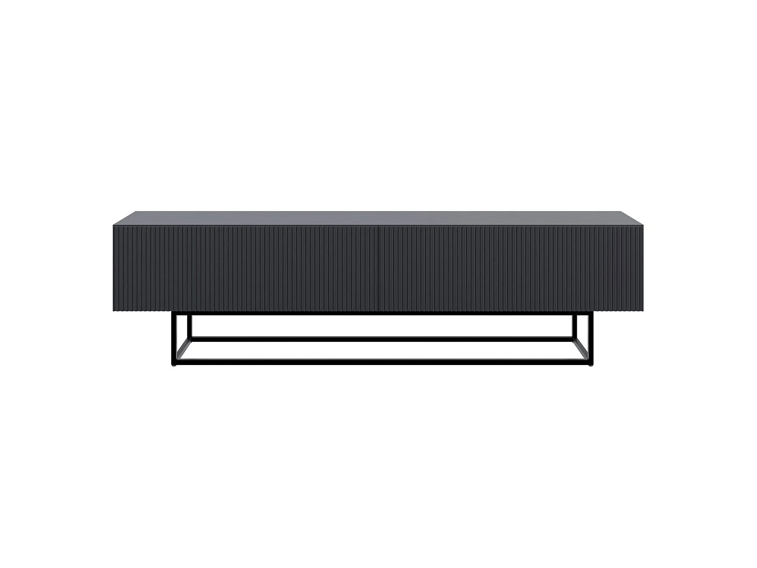 Meuble TV sur pieds noir - 175 cm - noir - VELDIO