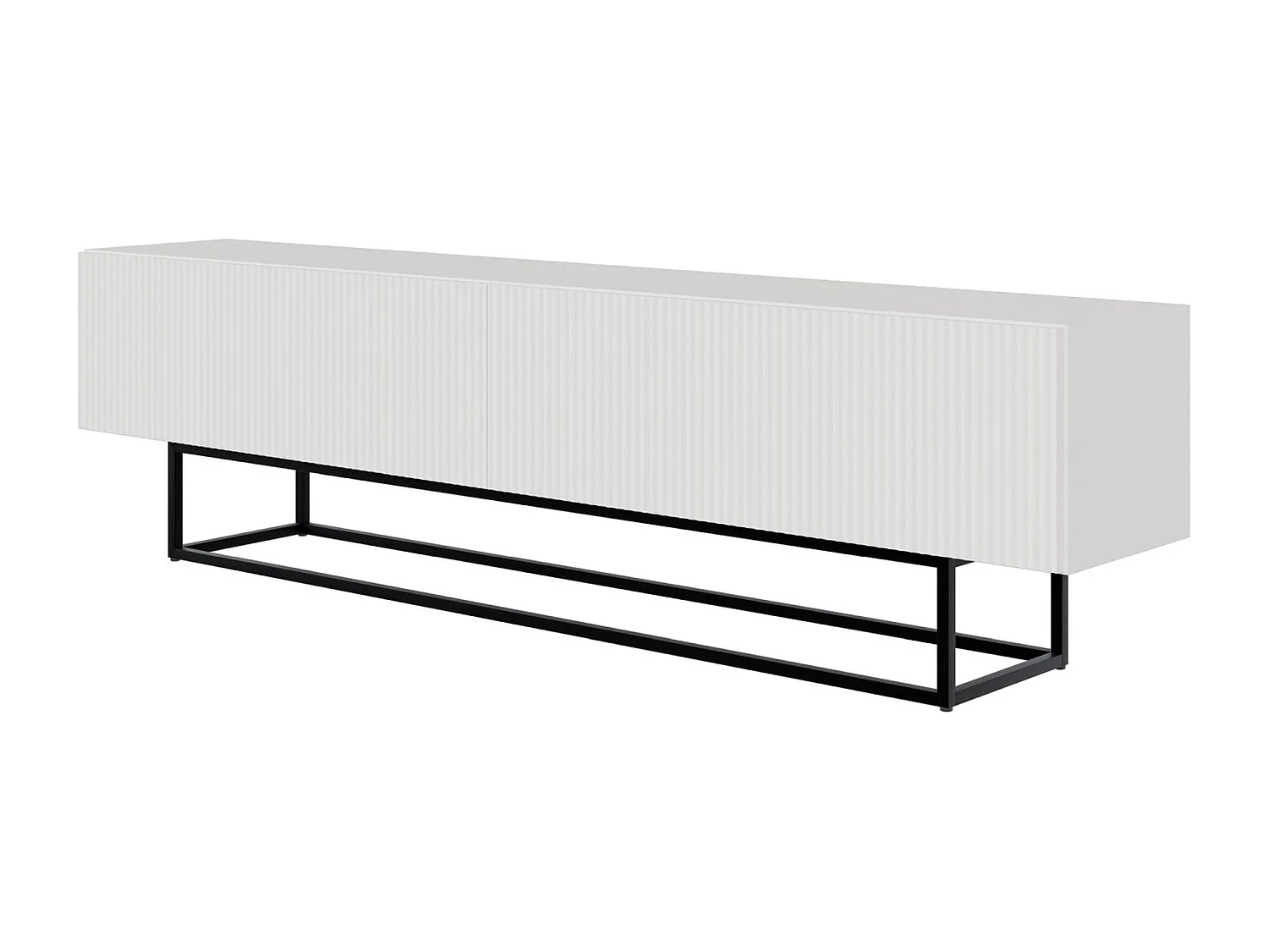 TV-Lowboard - Weiß mit schwarzem Metallgestell - 175 cm - Veldio