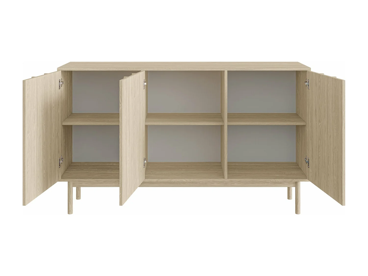 Sideboard 3-türig - Eichenholzoptik - 150 cm - NEKSTO