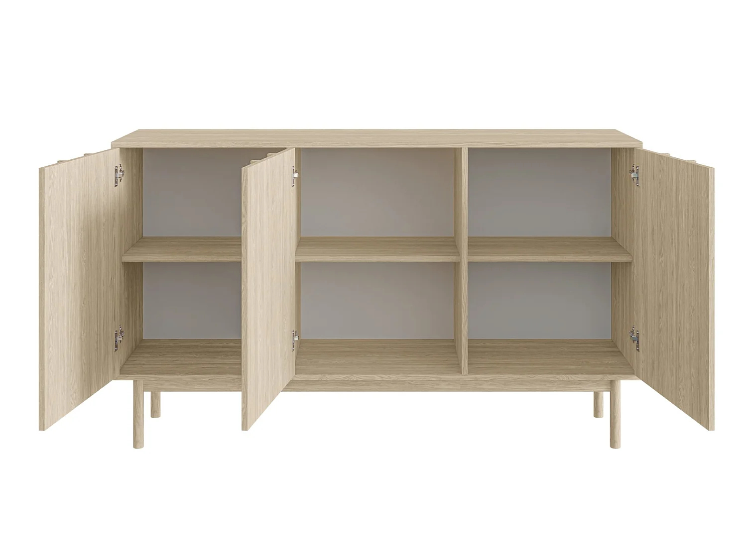 Sideboard 3-türig - Eichenholzoptik - 150 cm - NEKSTO