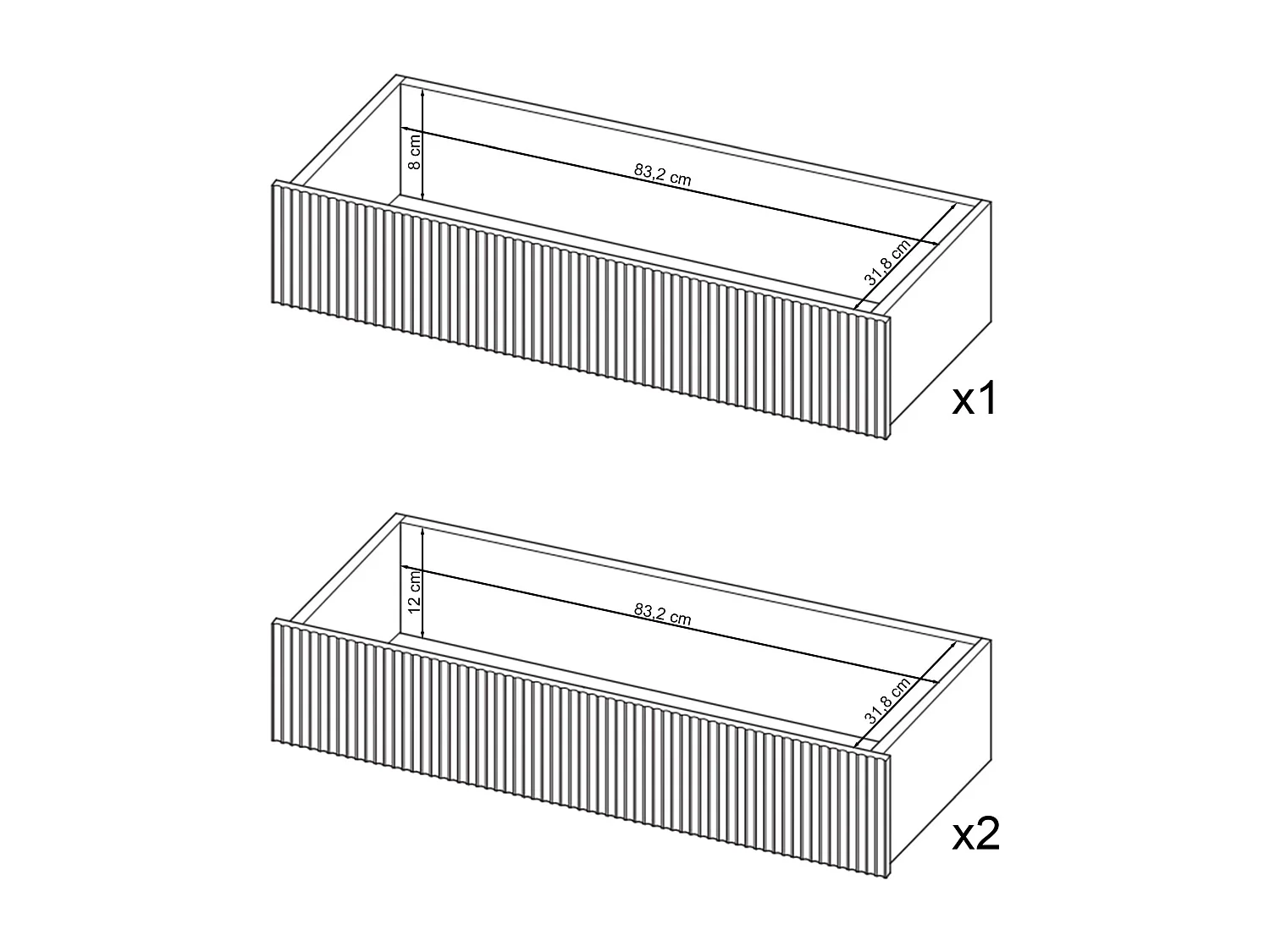 Commode 3 tiroirs - 90 cm - grège avec pieds noirs - VELDIO