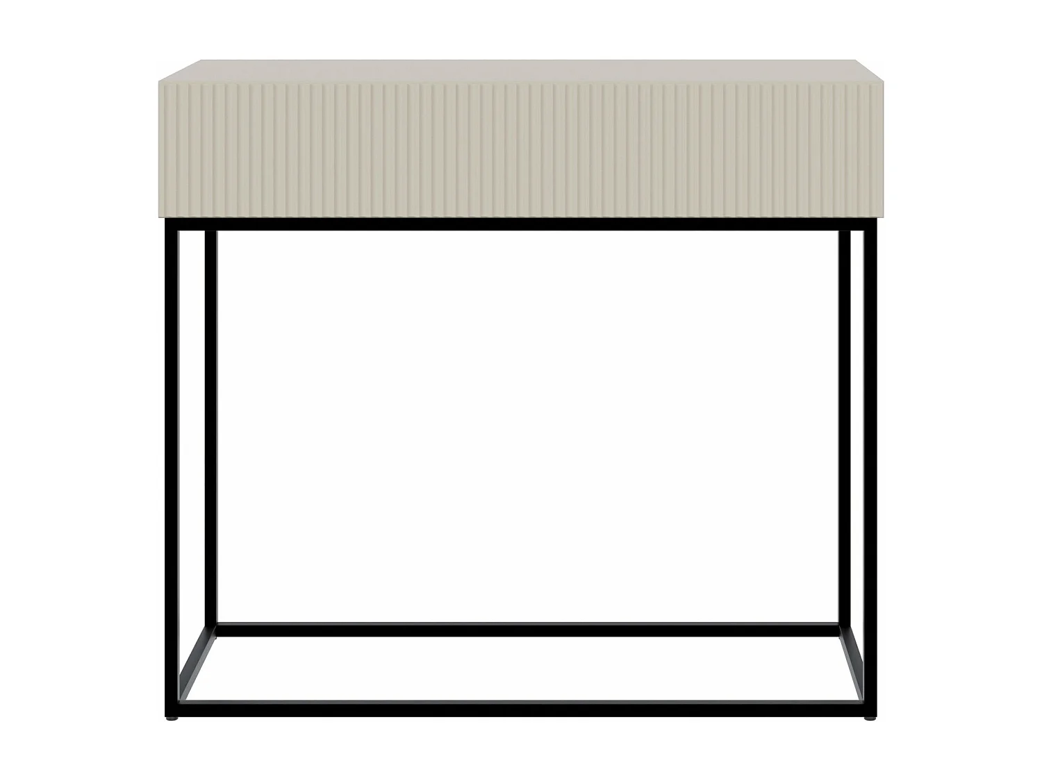 Consoletafel met lade - staand - 90 cm - greige - met zwarte poten - VELDIO