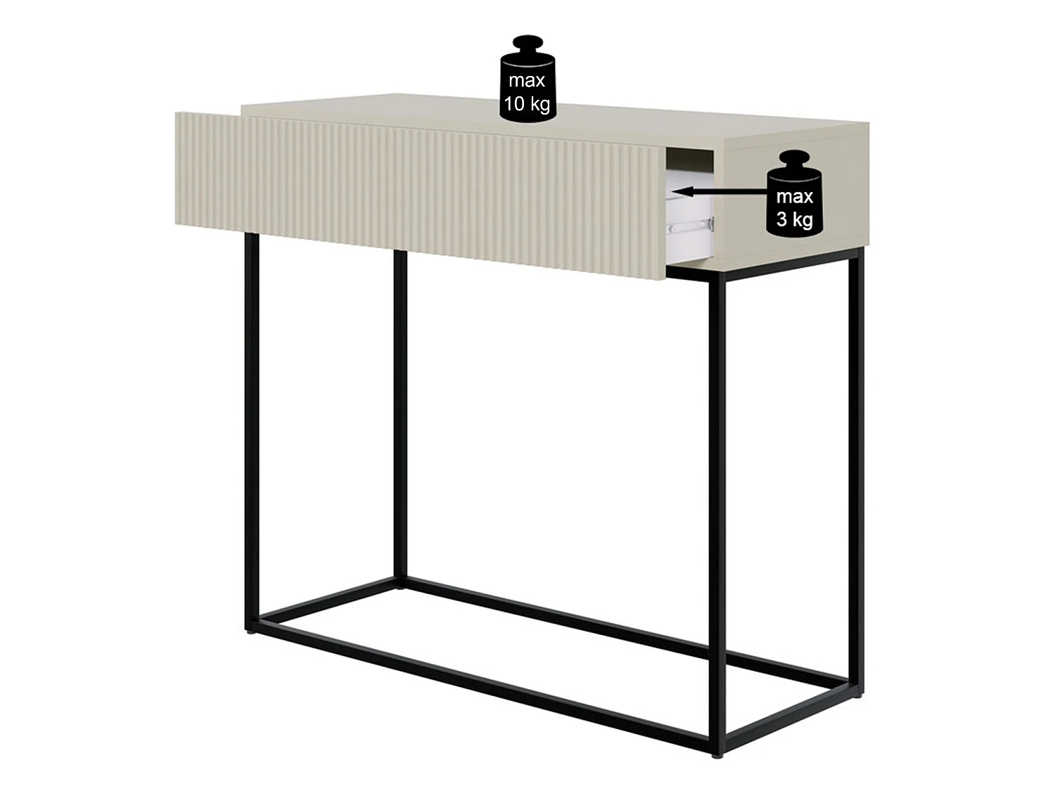 Konsolentisch mit Schublade - Greige - 90 cm - VELDIO