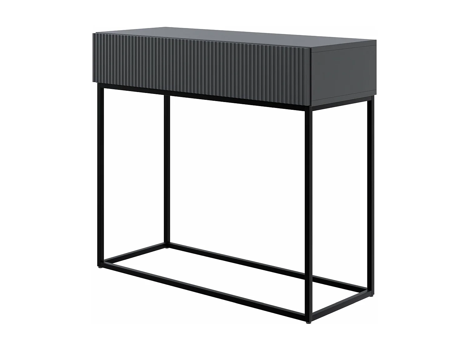 Consoletafel met lade - staand - 90 cm - zwart - met zwarte poten - VELDIO