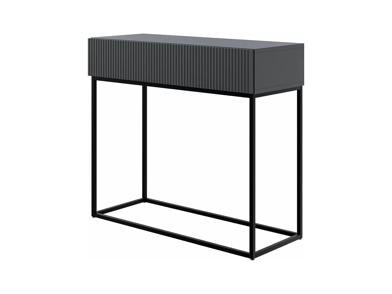 Table console avec tiroir - debout - 90 cm - noir - avec pieds noirs - VELDIO