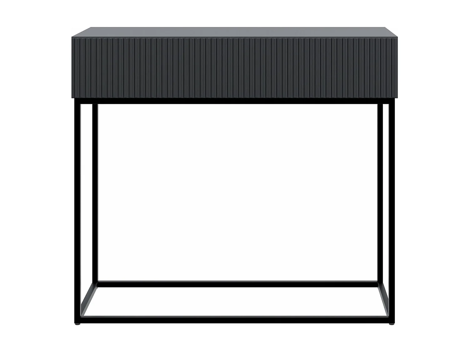 Table console avec tiroir - debout - 90 cm - noir - avec pieds noirs - VELDIO