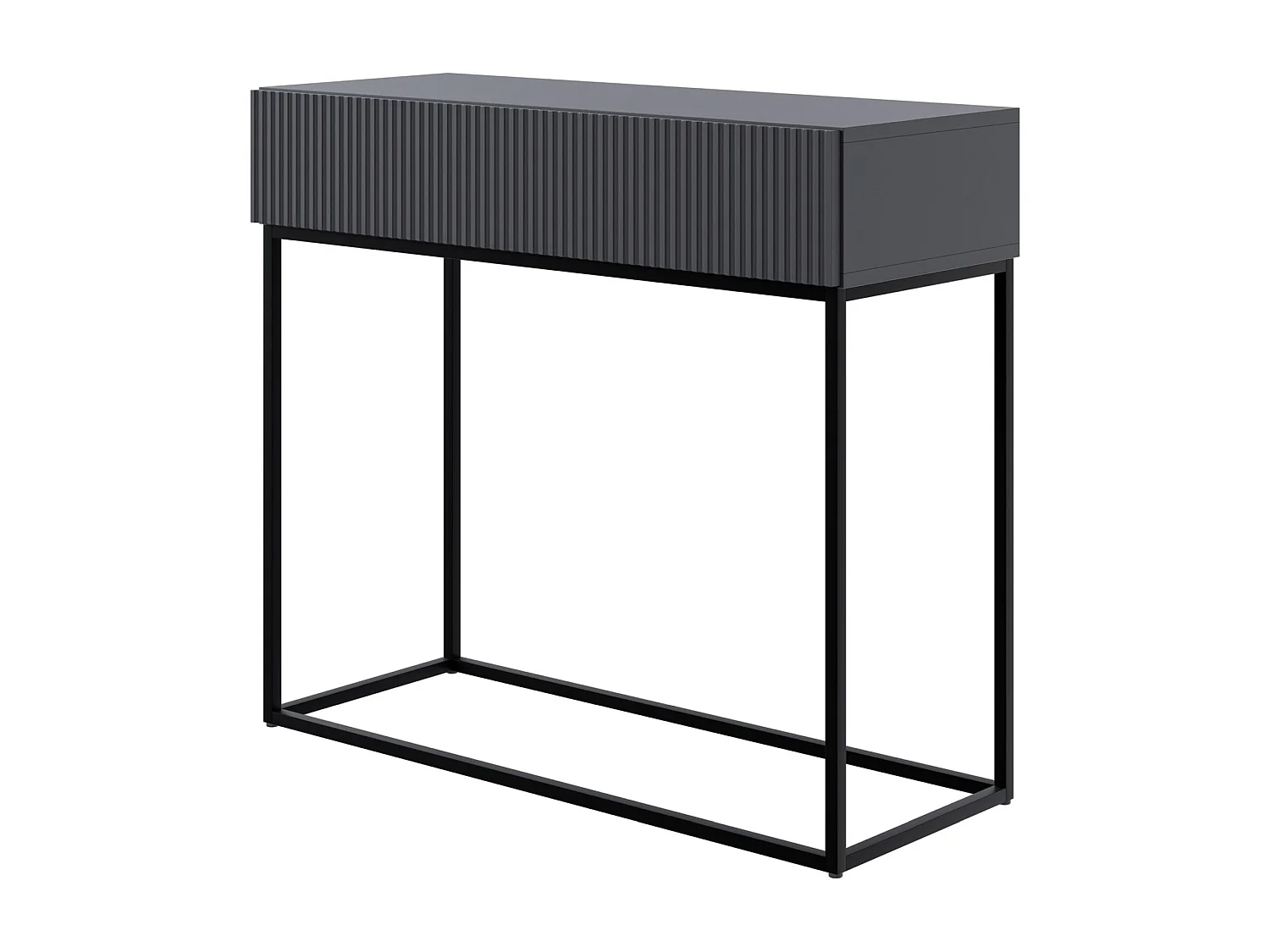 Table console avec tiroir - debout - 90 cm - noir - avec pieds noirs - VELDIO