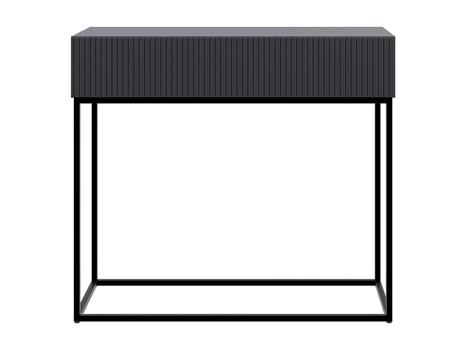 Table console avec tiroir - debout - 90 cm - noir - avec pieds noirs - VELDIO