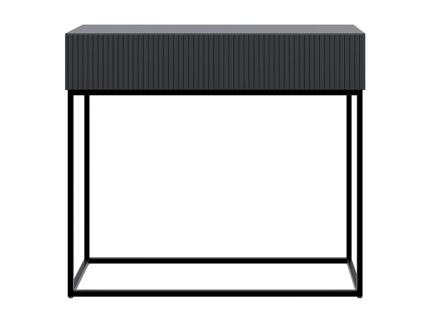 Table console avec tiroir - debout - 90 cm - noir - avec pieds noirs - VELDIO