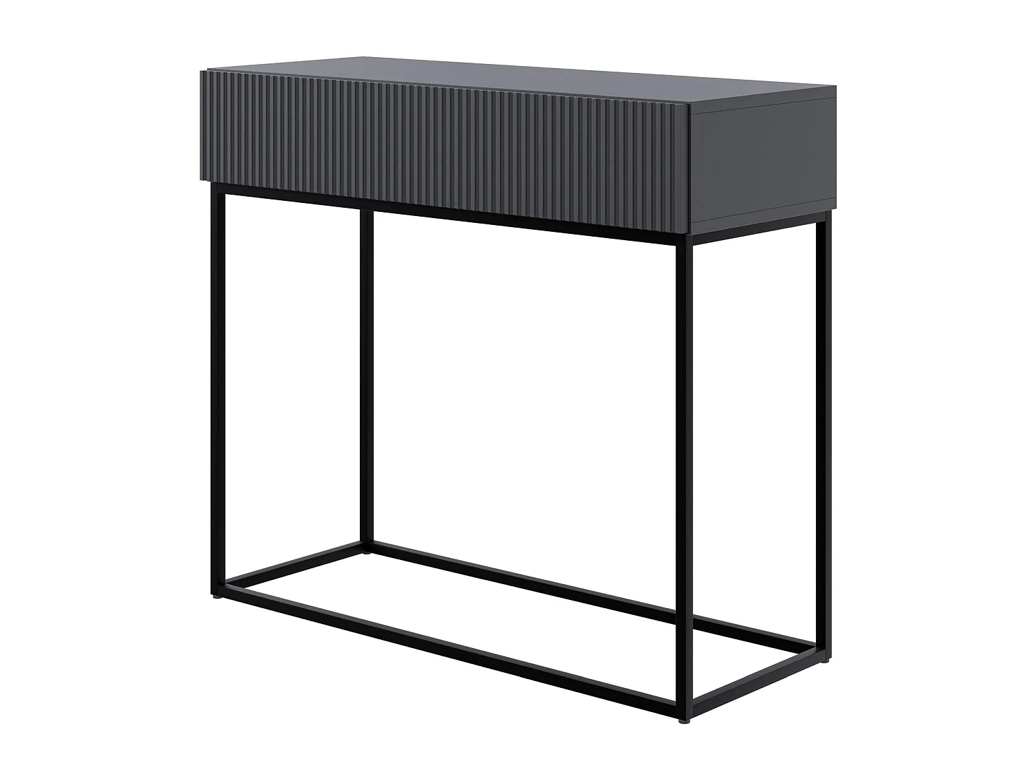 Table console avec tiroir - debout - 90 cm - noir - avec pieds noirs - VELDIO
