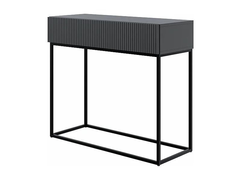 Table console avec tiroir - debout - 90 cm - noir - avec pieds noirs - VELDIO