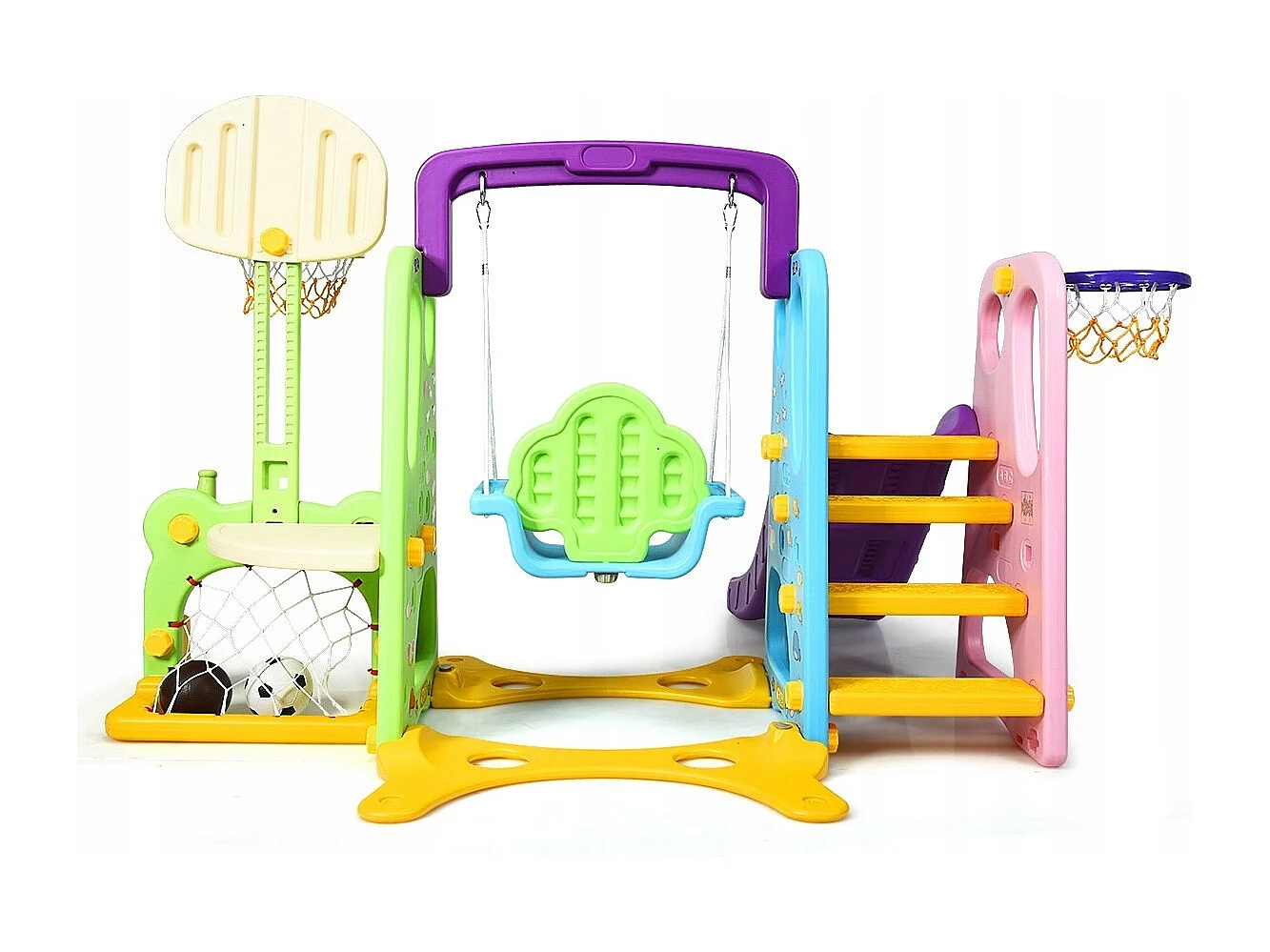 6 IN 1 Kinderrutsche Spielplatz Kletterturm Basketballkorb Kinderspielzeug