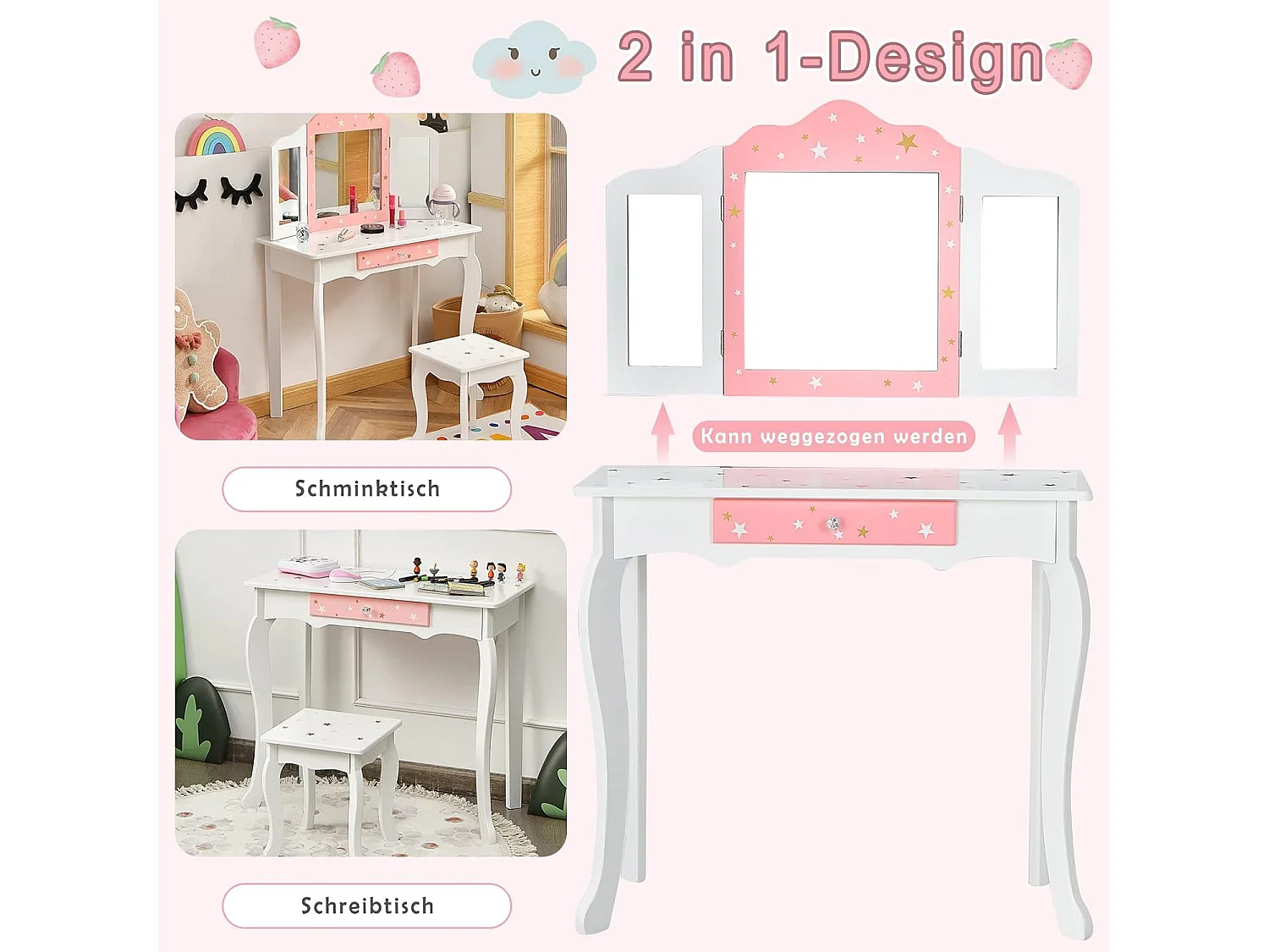 Kinder Schminktisch mit Hocker
