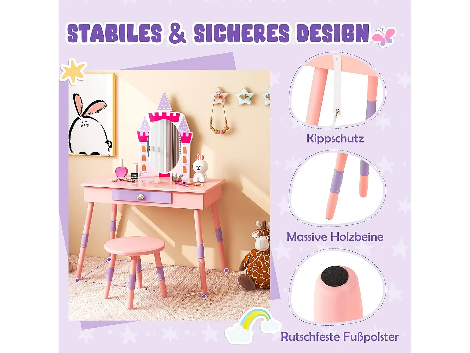 Schminktisch-Set aus Holz