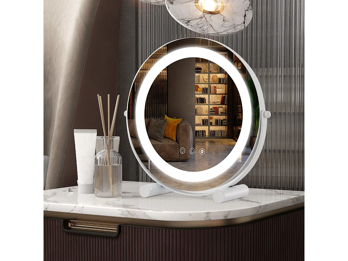 Rundes Kosmetikspiegel mit LED-Beleuchtung, Durchmesser 30 cm