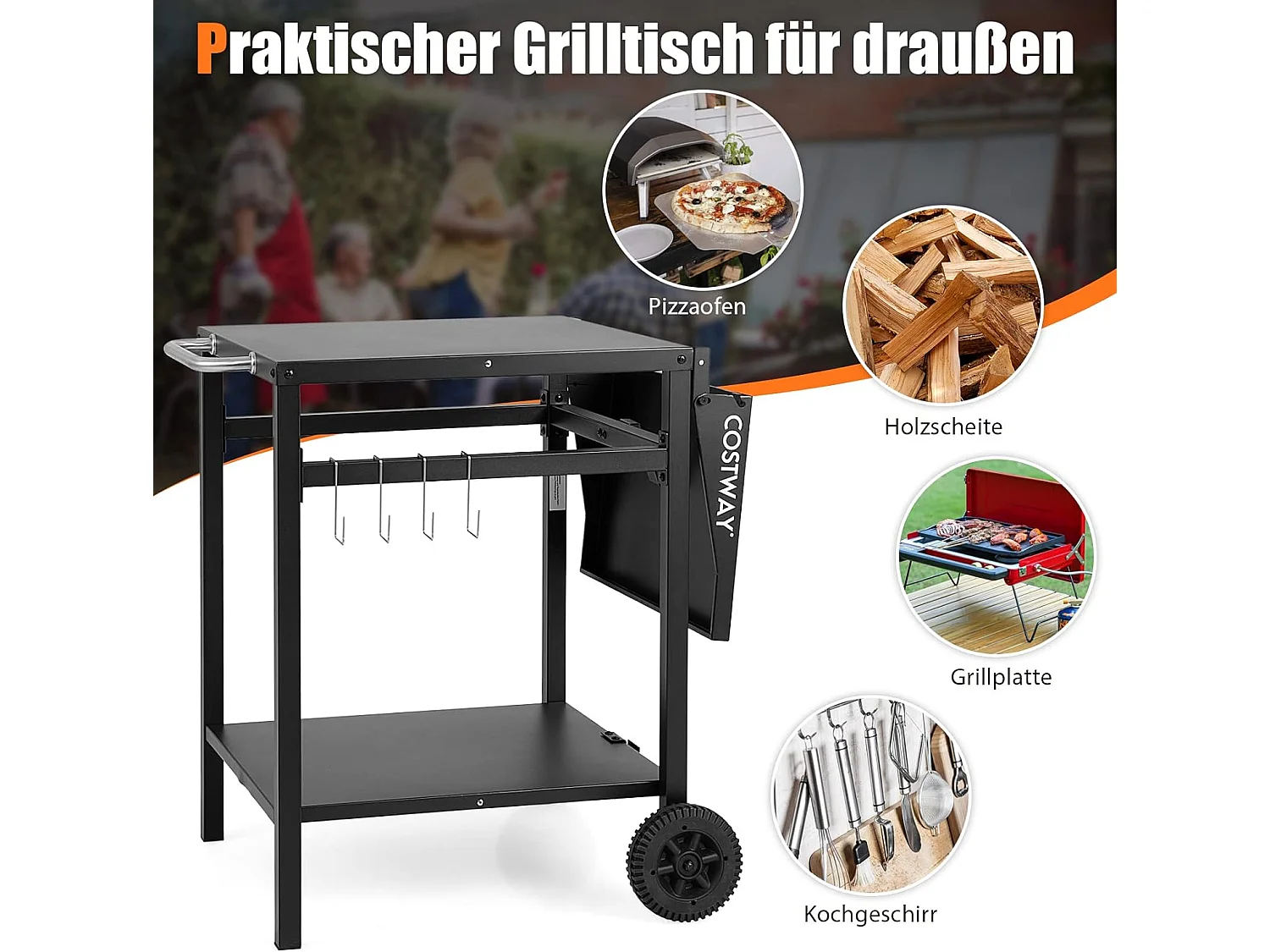 Grilltisch mit klappbarer Tischplatte