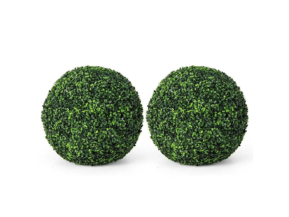 2 boules artificielles en buis de 48 cm