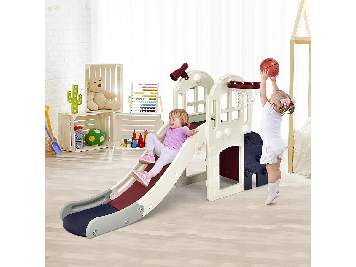 Kinderrutsche Kinder Spielplatz für Garten Kinderrutsche mit Leiter Basketballkorb Blau