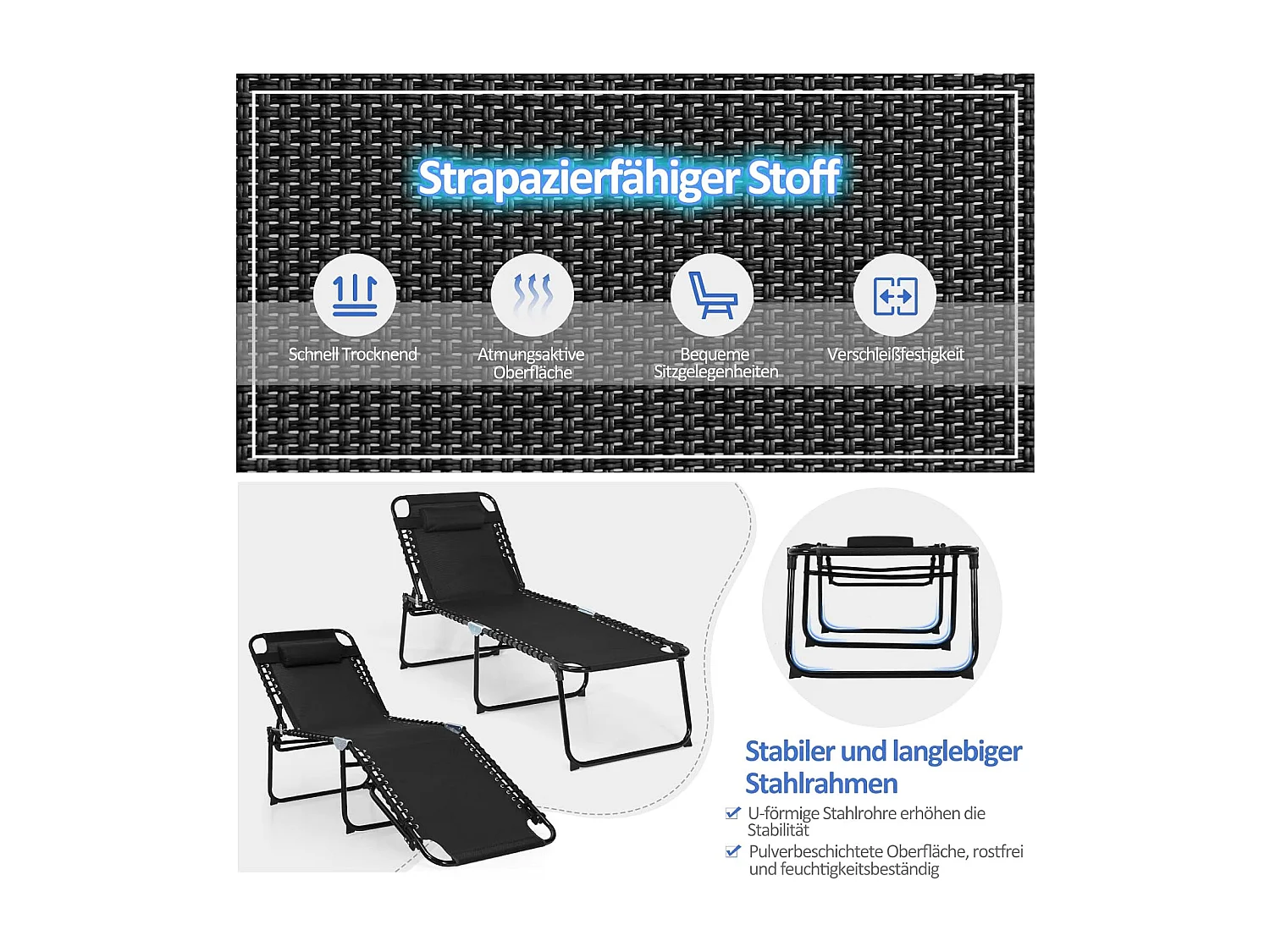 Klappbare Sonnenliege