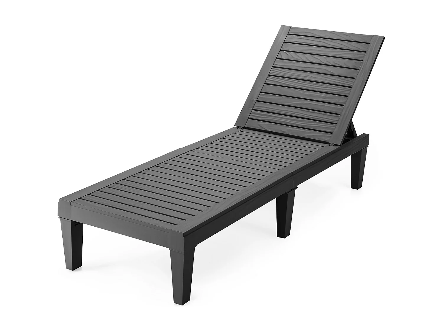 Terrassenliege Outdoor-Liegestuhl mit verstellbarer Rückenlehne 190 x 57.5 x 29 cm Schwarz