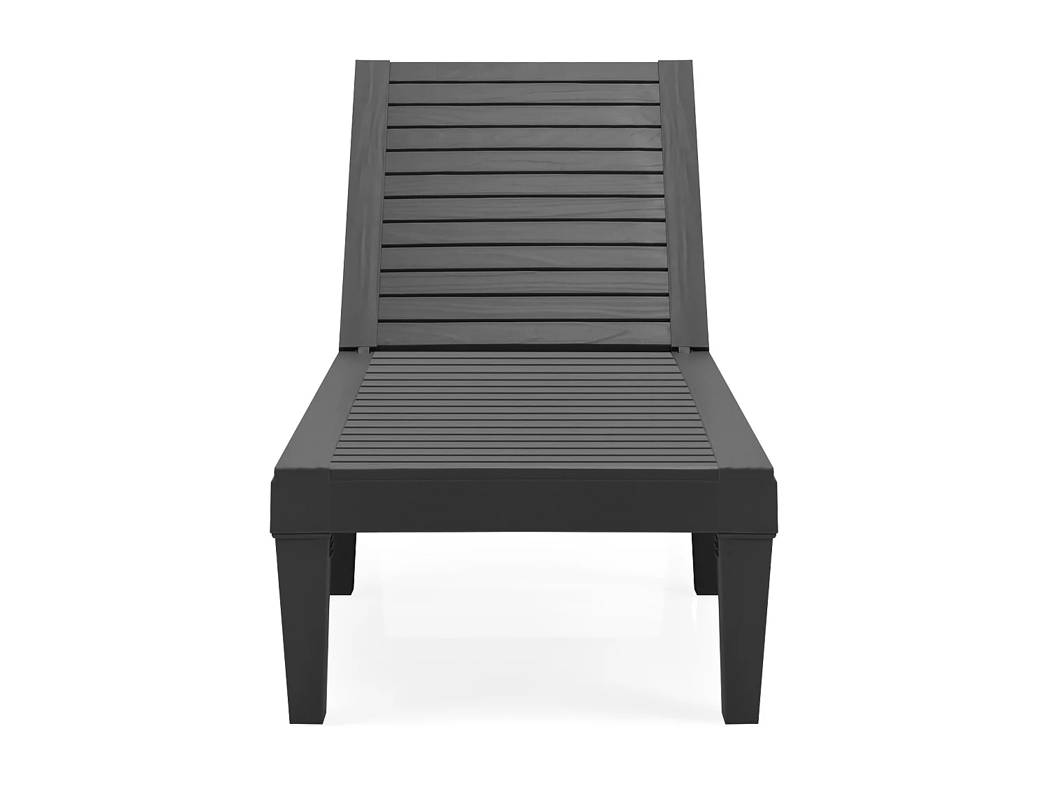 Terrassenliege Outdoor-Liegestuhl mit verstellbarer Rückenlehne 190 x 57.5 x 29 cm Schwarz