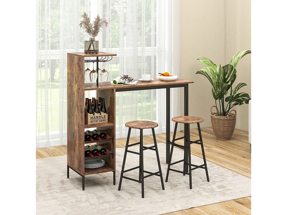 Set aus Küchentisch + 2 Barhocker