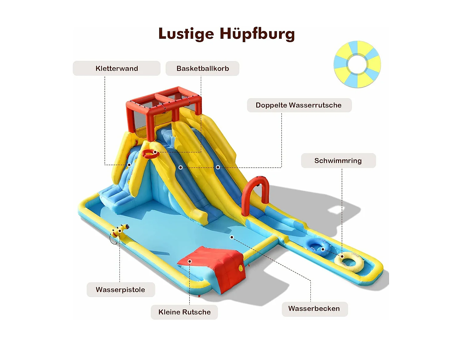 Hüpfburg mit Langen Doppelrutschen