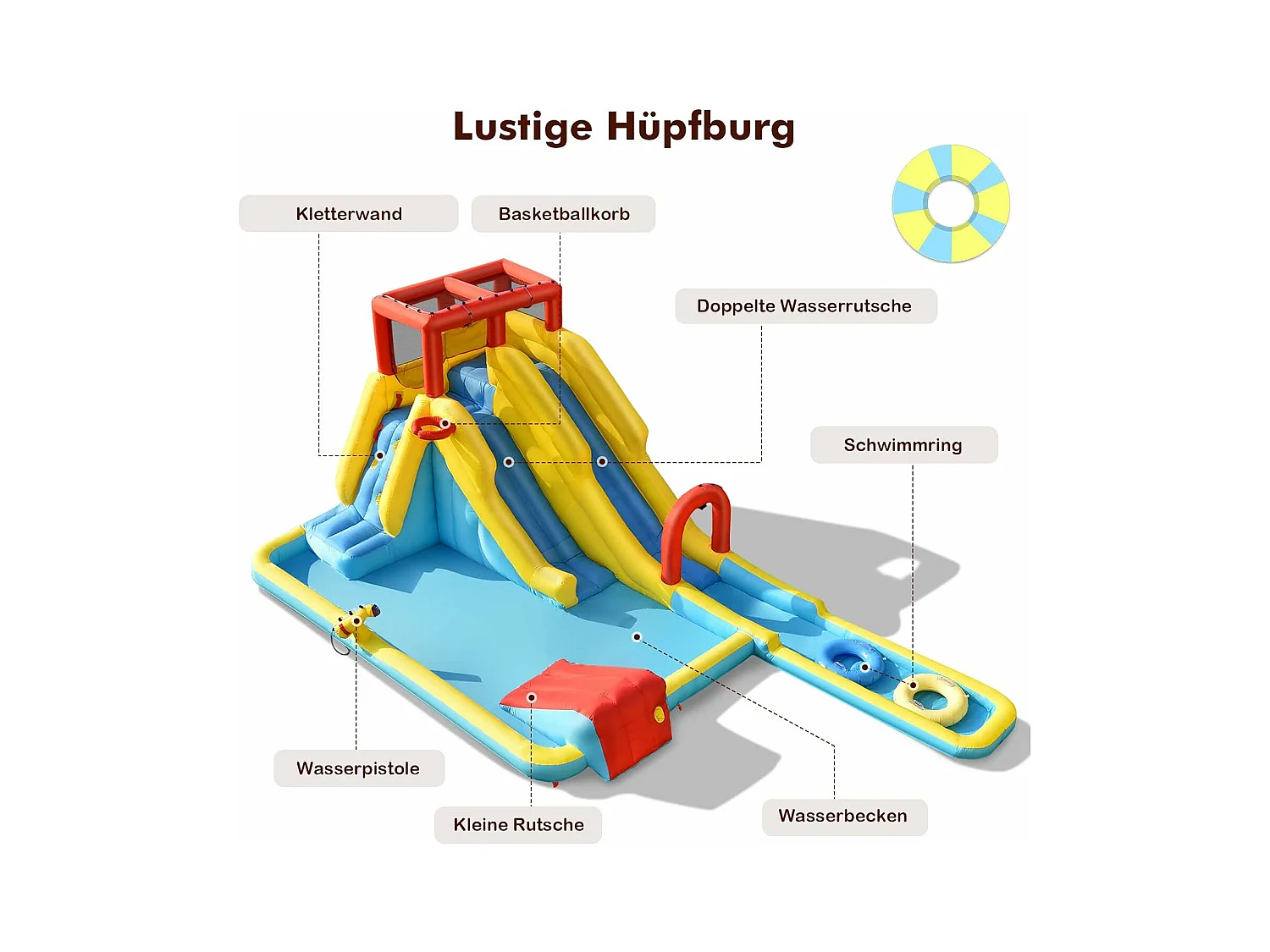 Hüpfburg mit Langen Doppelrutschen