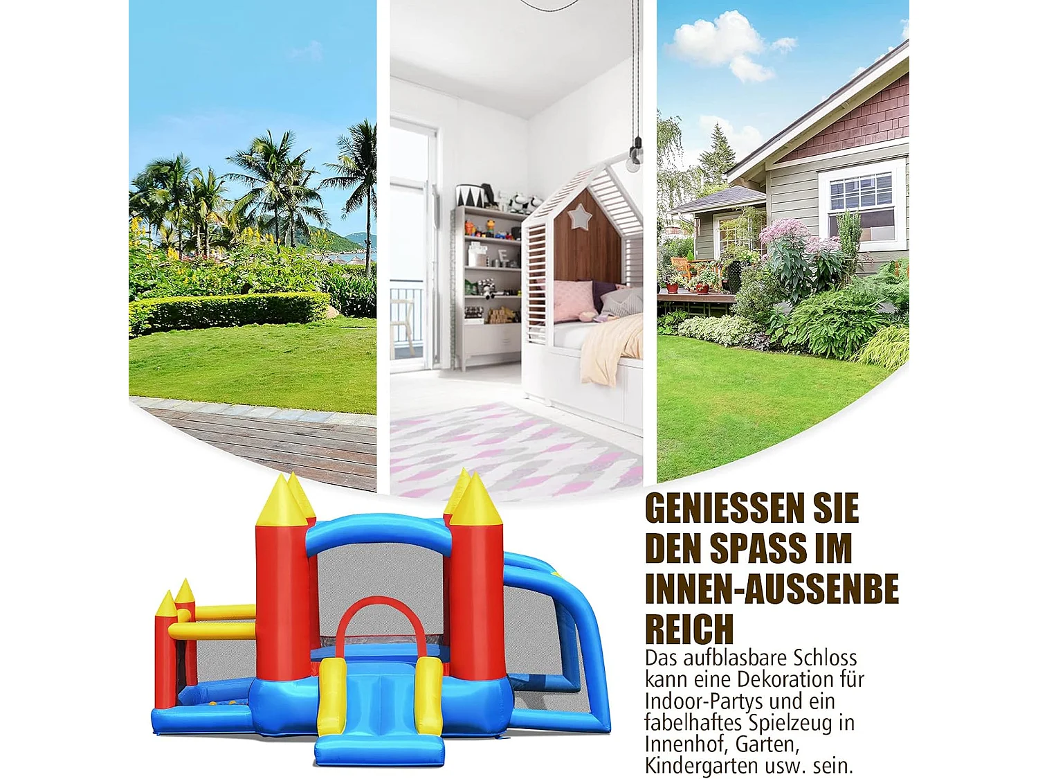 Hüpfburg + 450W Gebläse Springburg